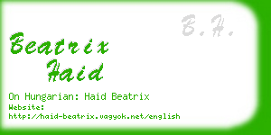 beatrix haid business card